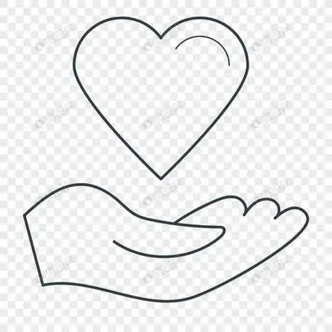 两只手托起一颗心简笔画