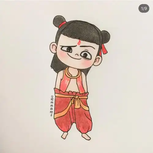 哪吒水彩画手绘