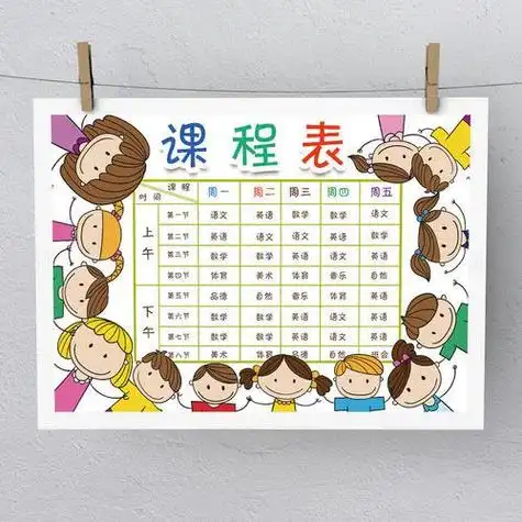 学生表格简笔画12张小学生带图案可爱课程表红豆饭小学生简笔画大全