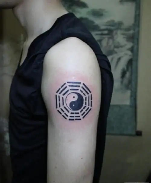 一组很有代表性的阴阳八卦纹身