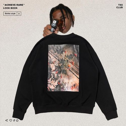 fog fear of god花卉相片essentials复线潮牌高街宽松圆领卫衣男