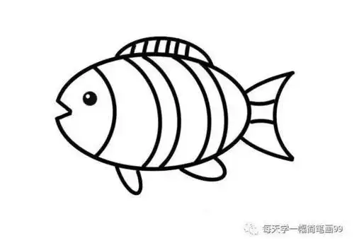 小鱼简单简笔画可爱