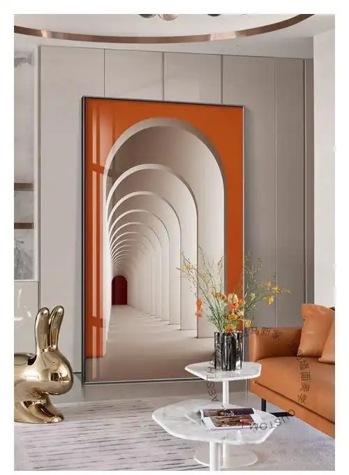 高端轻奢现代简约北欧餐厅玄关画空间延伸 现代轻奢玄关装饰画时尚