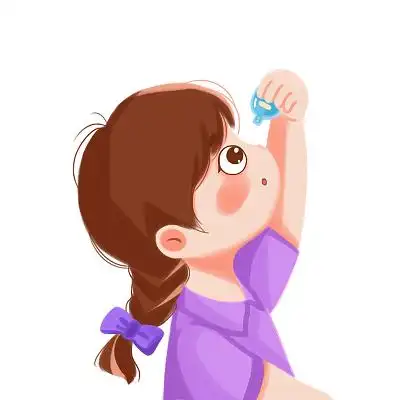 女孩滴眼药水卡通人物png素材卡通全国爱眼日插画