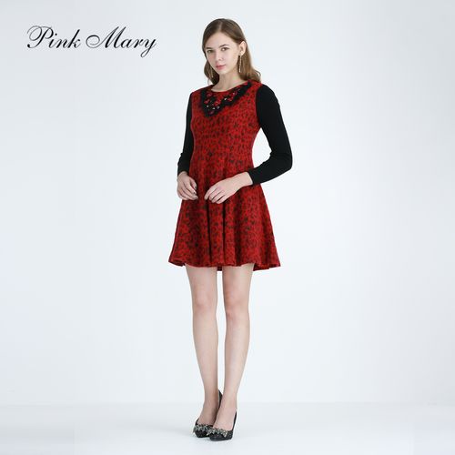 pinkmary粉红玛琍粉红玛丽秋季女装连衣裙pmagw5553