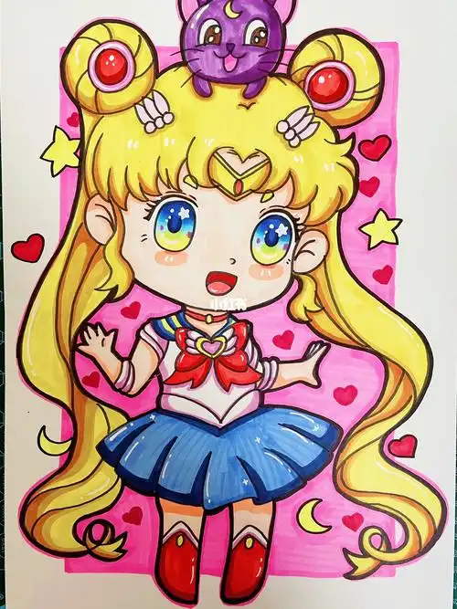 动漫女孩,动画片人物@iers艾尔斯笔:艾尔斯马克笔纸:马克笔专用纸高光