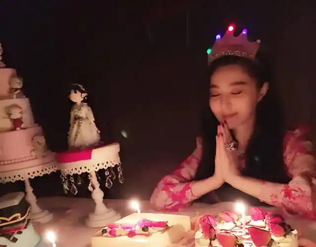 范冰冰生日许愿.