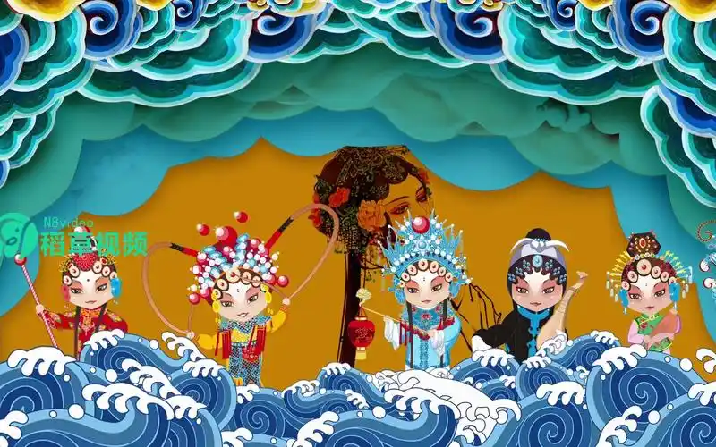 英姿 京剧戏曲高清led大屏幕背景视频中国风舞蹈素材