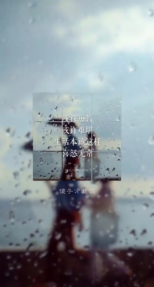 自制文字歌词壁纸朴树傻子才悲伤