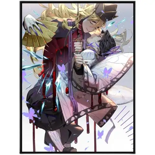 鬼灭之刃十二鬼月数字填色油彩diy手工动漫diy