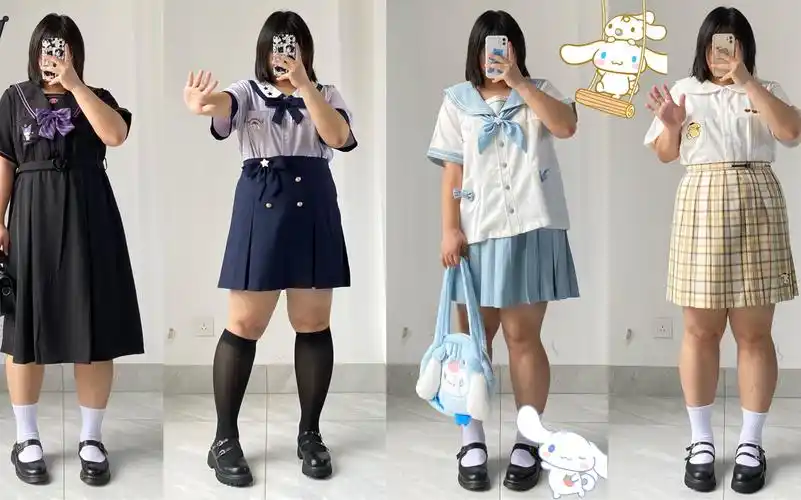 胖女孩穿jk能行嘛|硬糖大码|三丽鸥联名jk_哔哩哔哩_bilibili