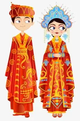 卡通古装婚礼素材