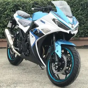新款v6摩托车跑车小忍者战隼350大排量机车地平线公路赛趴赛可上牌 蓝