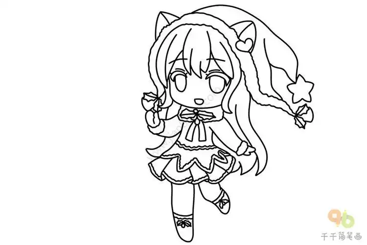 二次元女孩q版简笔画教程