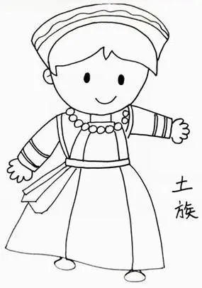 壮族少女简笔画图片