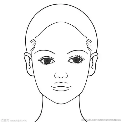 正面女性线稿模特脸图片