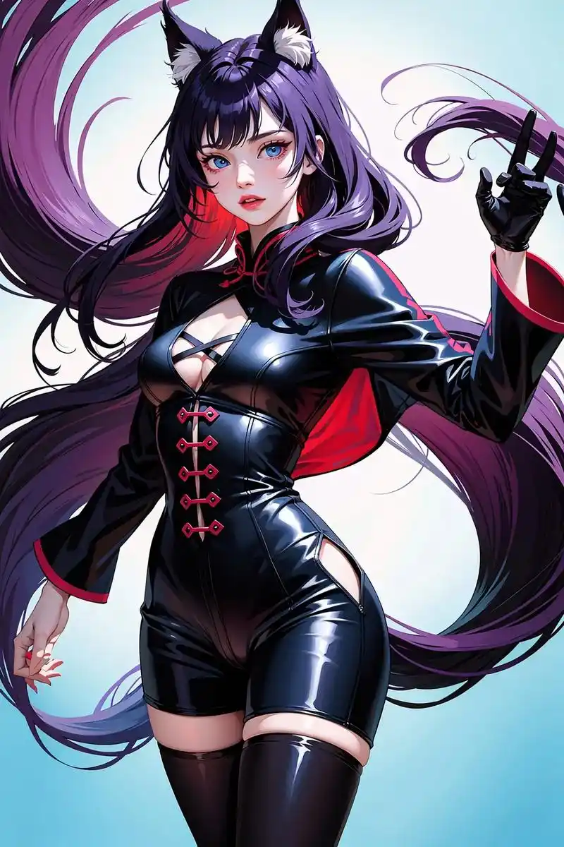 超美的功夫少女,狐仙续 #图文伙伴计划 #二次元 #雷电将军 #ai绘画