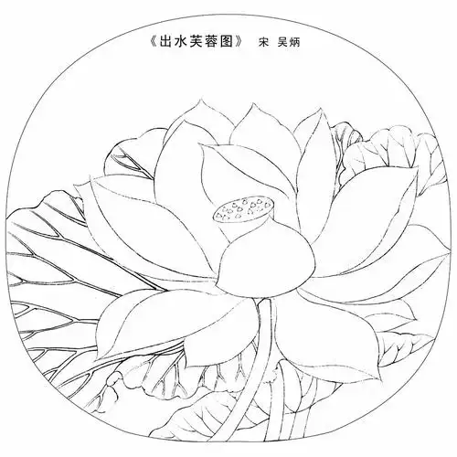 宋代花鸟小品白描图