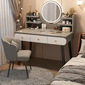 化妆桌梳妆台卧室简约现代小户型书桌化妆台一体主卧网红梳妆桌子