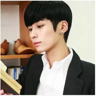 斜刘海男生假发男士假发帅气蓬松学生假发韩版逼真男假发