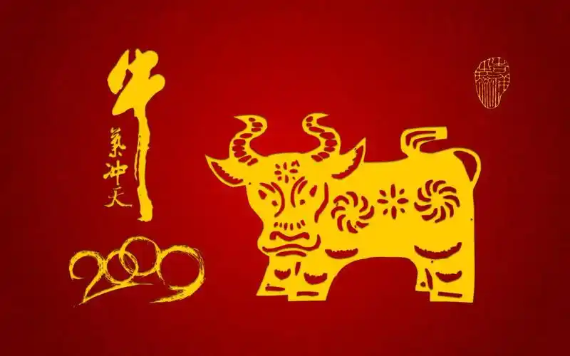 牛气冲天年画卡通,高清壁纸图片,卡通矢量-回车桌面