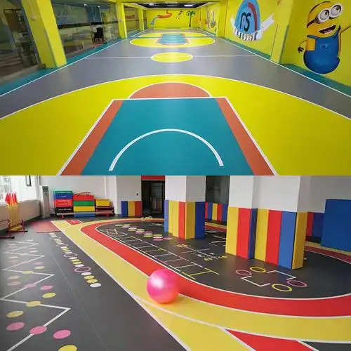 健身房定制地胶私教图案体适儿童篮球训练幼儿园塑胶