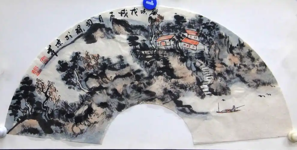 赵国禄扇面山水画欣赏