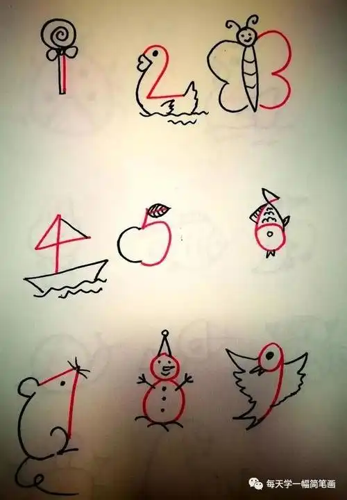 用数字画简笔画画一幅画 简笔画图片大全-蒲城教育文学网
