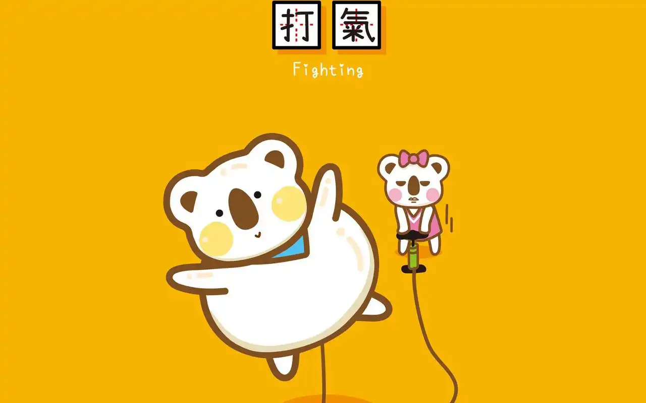 ok熊可爱卡通文字图片桌面壁纸