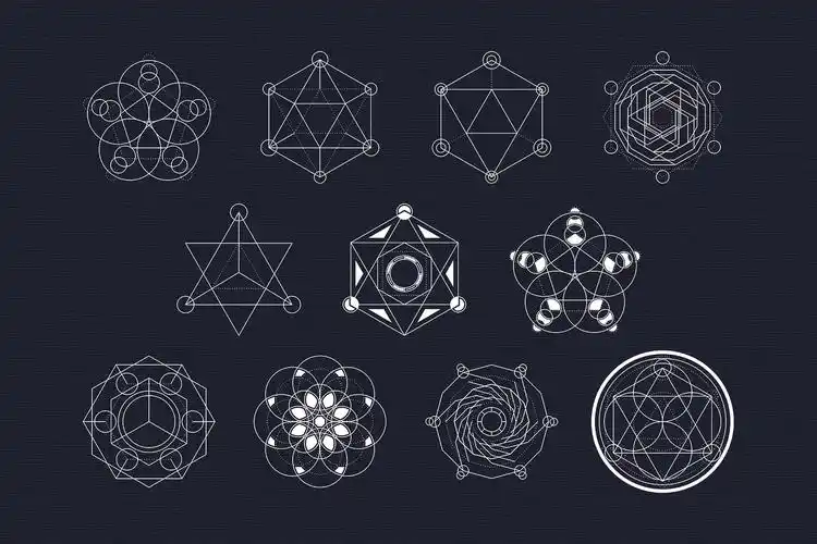 66个高品质几何形状组成的神圣图案矢量素材下载epspng