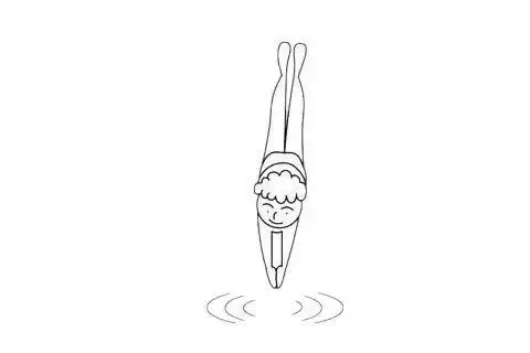 三年级下册跳水一课简笔画