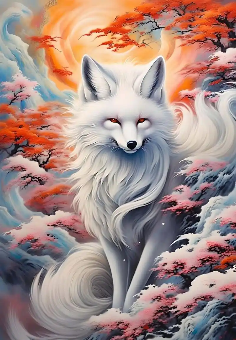 水墨画##狐狸##二次元##白狐##幻想##图片##动漫头像和壁纸##中国