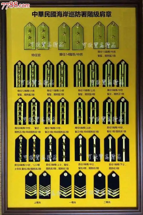 可欣台湾精品:海巡整套肩章/纪念章(原盒)/徽章/勋章/胸章/肩章