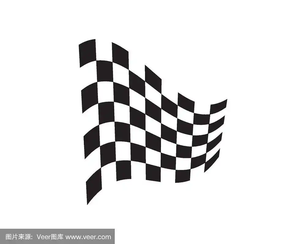 赛车旗图标的汽车tif插图矢量