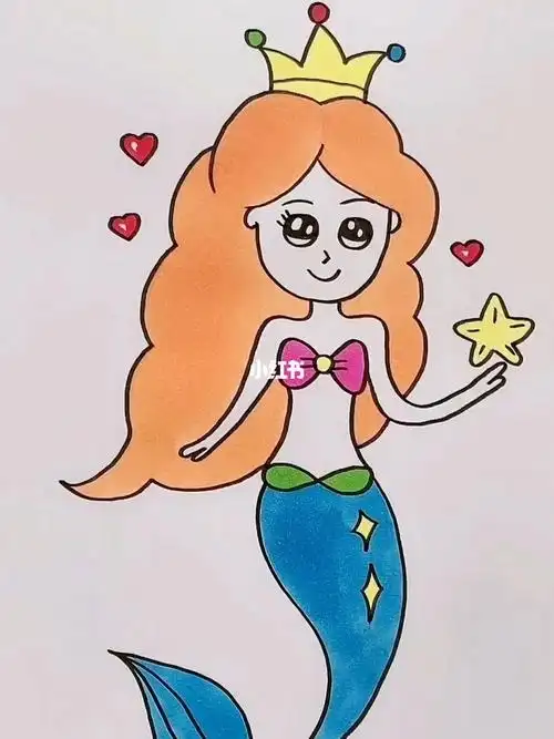 简笔画美人鱼
