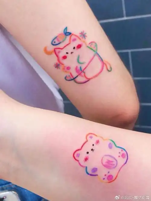 今日纹身图案分享    彩色小图纹身    #个性纹身##纹身分享##纹身