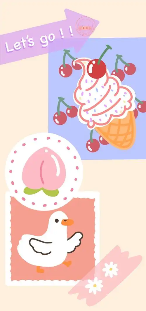 小清新可爱手绘手机壁纸_卡通_手机壁纸下载_美桌网