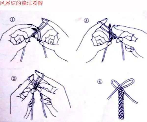 二股红绳编项链图解 放置成如下图所示