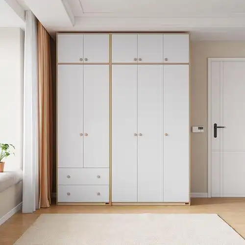 全友家居组装衣柜e0级整体衣橱两门三门led衣杆半定制衣柜dg10002