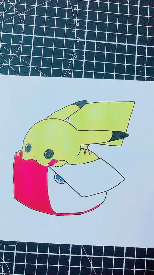 教你画可爱皮卡丘卡通画