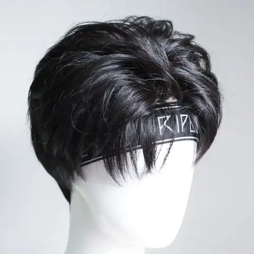 男士中分短假发 男生韩版帅气修脸中分发型隐形无痕真发丝假发套