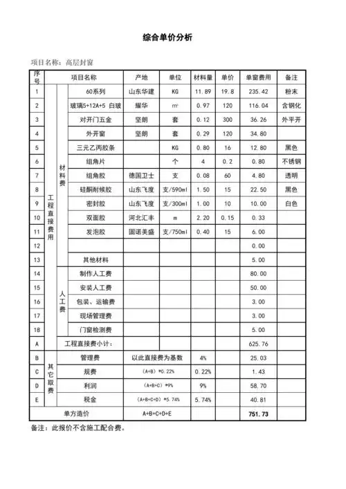 断桥铝窗报价单word版本_文档下载