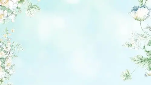 三张唯美水彩花卉ppt背景图片