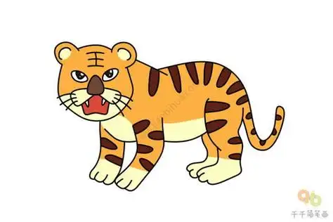 老虎简笔画图片 老虎简笔画老虎简笔画彩色图片大全 教程老虎简笔画