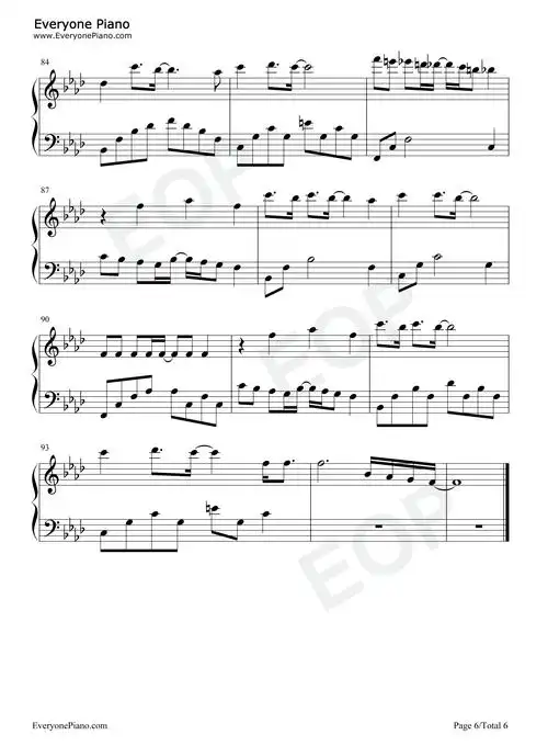 超能力钢琴谱-邓紫棋6