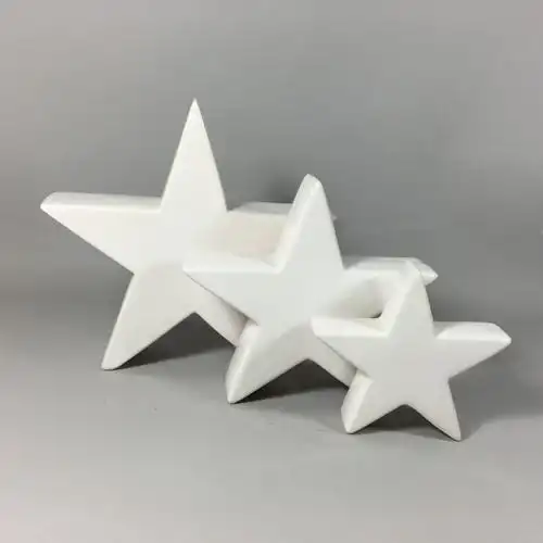 厂家定制陶瓷工艺品礼品圣诞装饰品白瓷五角星家居欧式摆件