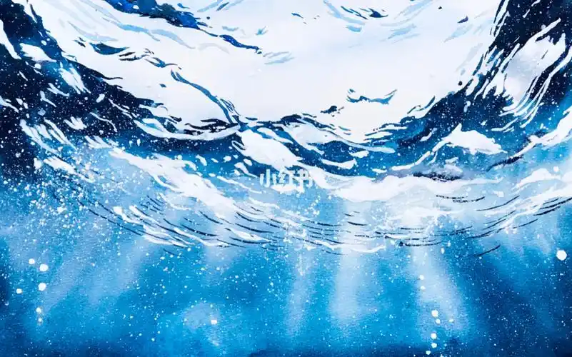 水彩大海
