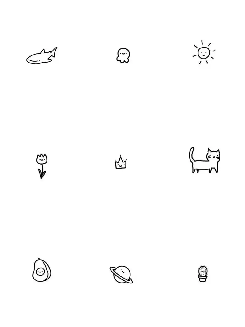 可爱小图案 | 纹身手稿78 简单线条可爱小纹身 .