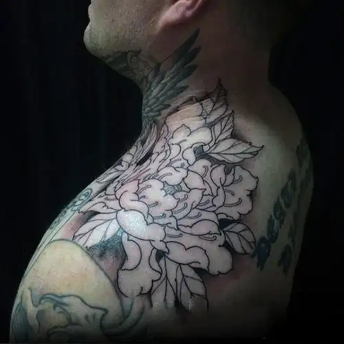 纹身牡丹花富贵大气的牡丹花纹身图案