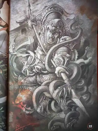 傅海林纹身手稿图案中国印6